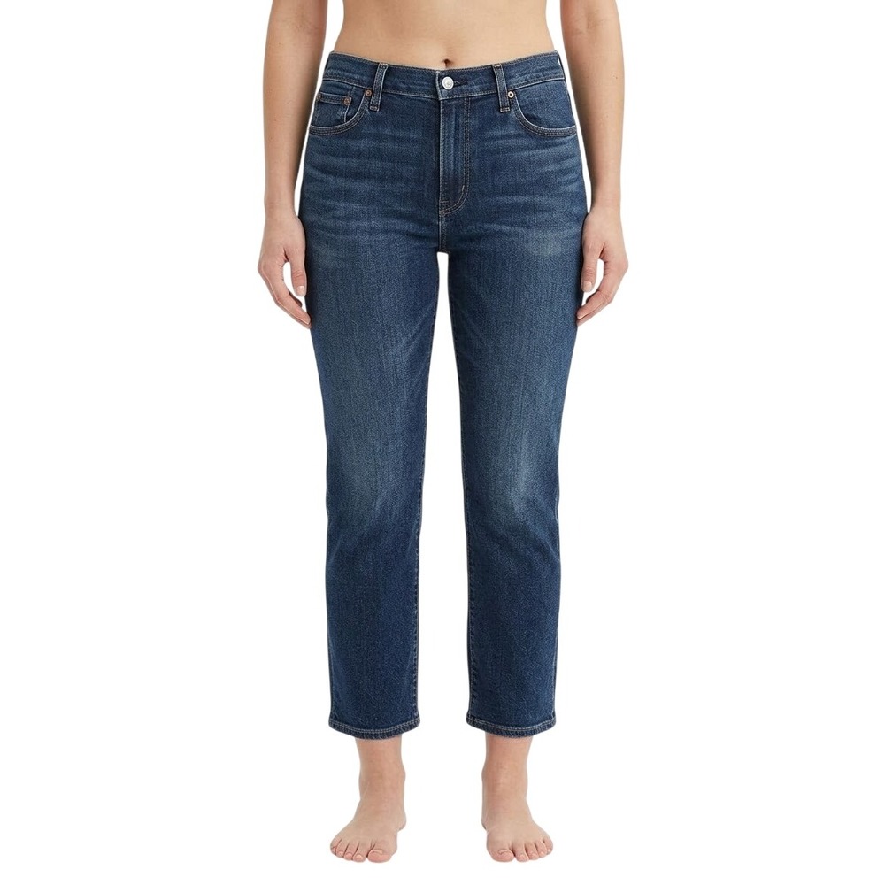 Levi's 724 High Rise Straight Jeans Womens 33 Dark Wash Blue Stretch 19887-0020